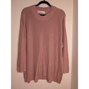 Free People Beach Pink Knit Crewneck Pullover Sweater L